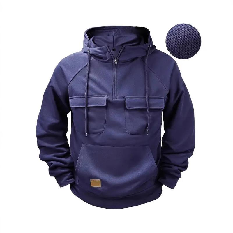 Men S Solid Color Hooded Sweatshirt Casual Loose Long Sleeve