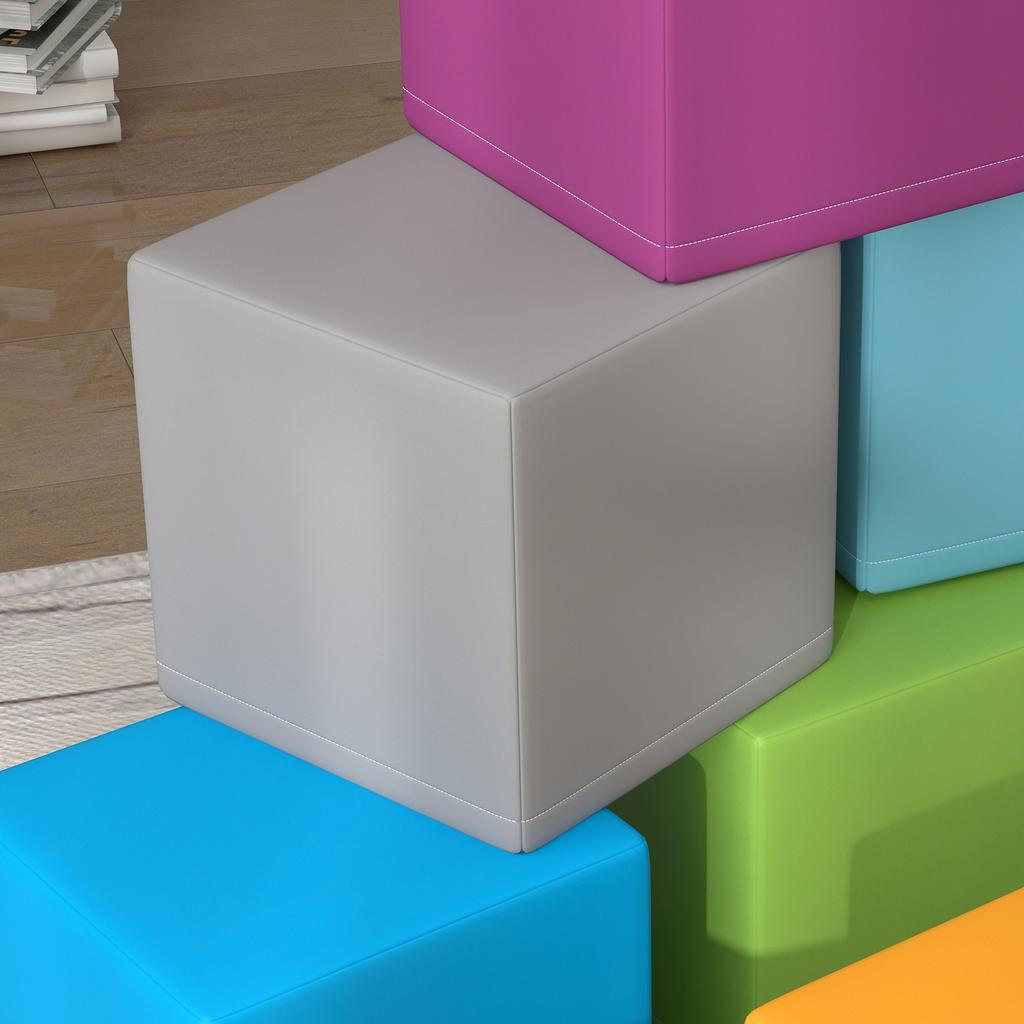12 PCs Soft Play Blocks, Soft Foam Toy, Building and Stacking Blocks for Kids, Multi-colour