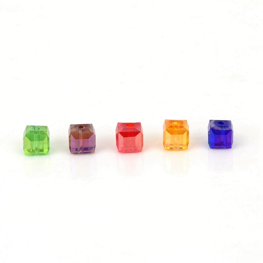 Square 8mm Glass Crystal Beads for DIY Ancient Style Jewelry: Bracelet, Necklace, Earrings