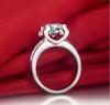 Solid 18K White Gold 750 Ring 1CT Diamond Engagement Ring For Women Perfectly Design Durable Quality D Color VVS1 Beautiful Box