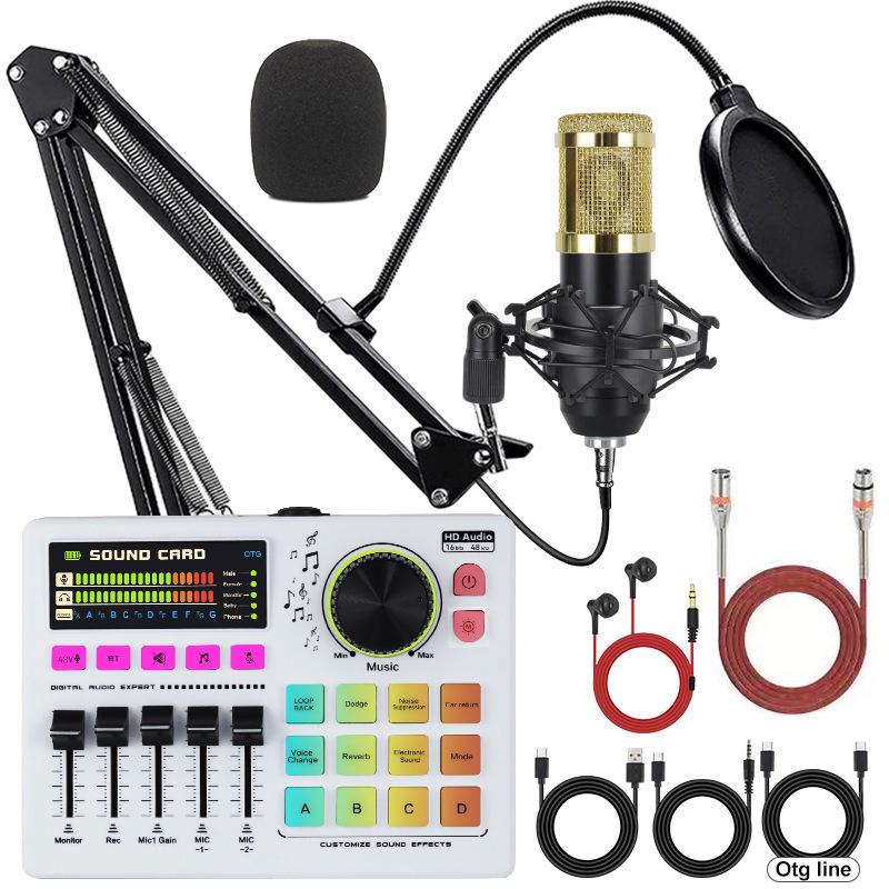 BM800 USB Microphone and Sound Card Set for Mobile, PC & Podcast with Headphones