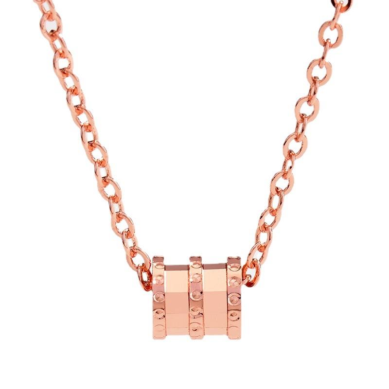 The Same 925 Silver Small Waist Necklace 18K Rose Gold, Light Luxury Cnc Faceted Collarbone Chain