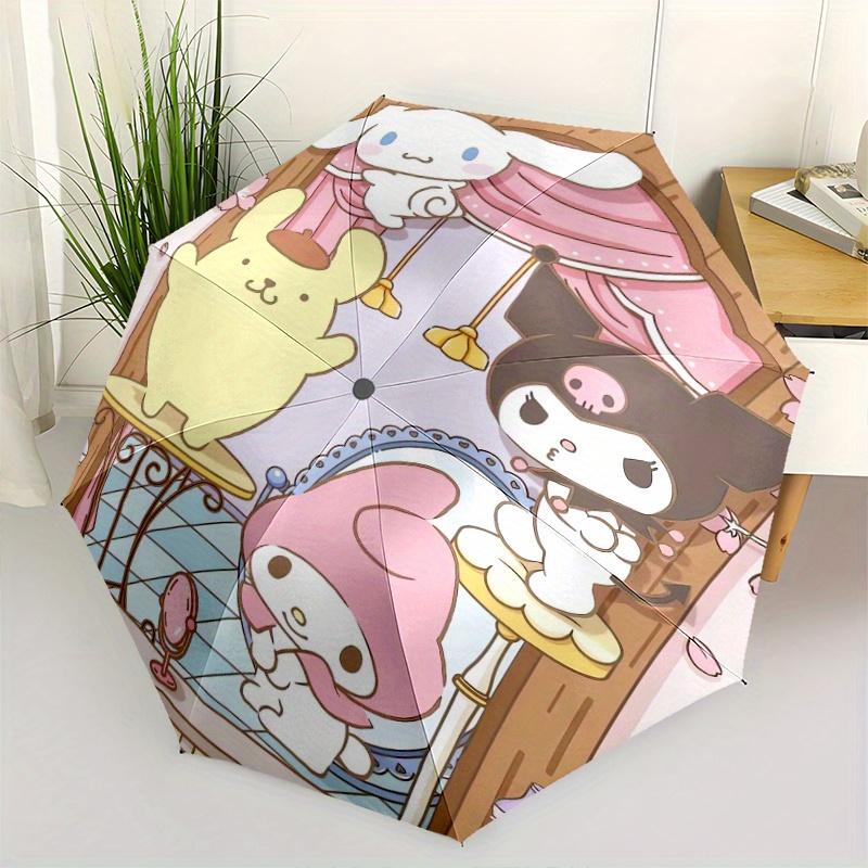 

Happy Pom Pom Purin and Friends Automatic Opening and Closing Umbrella - Small Umbrella Suitable for Various Occasions, Portable 3-Fold Small Umbrella
