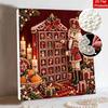 5D Pearl Painting Kit Framed with Nutcracker Advent Calendar Christmas Sparkling Bead Art Canvas DIY Relaxing Craft for Wall Decor Gift
