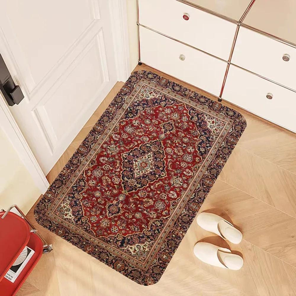 

Vintage Persian-style Non-slip Rug Suitable for Entryways Sofas Bathrooms Bedrooms and Living Room Rug Decorations 40x60CM
