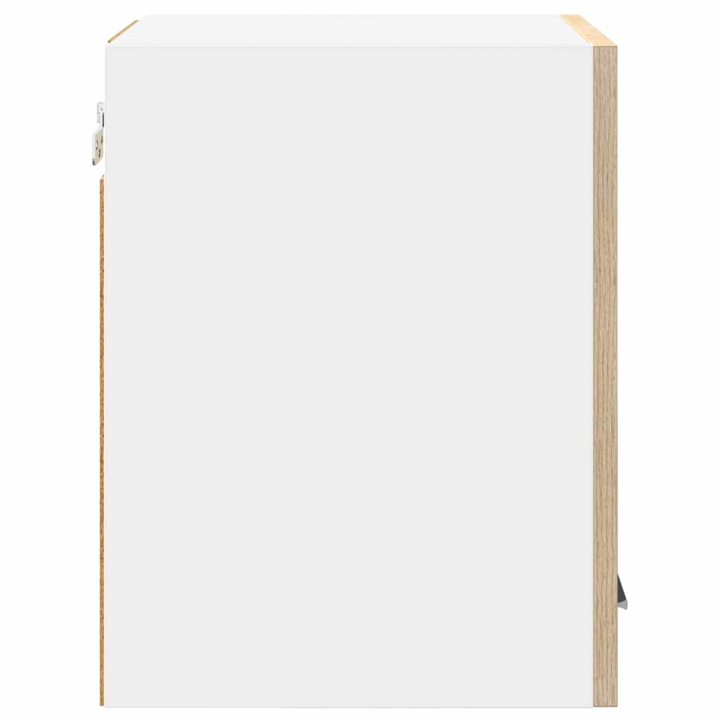 Riga Wall Mounted Cabinet Set of 2 Sonoma Oak & White 30 X 31 X 40 Cm
