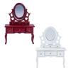 1/12 Wooden Dollhouse Miniature Indoor Dressing Table Model for Children Dolls Access Bedroom Bath Room Garden Decor