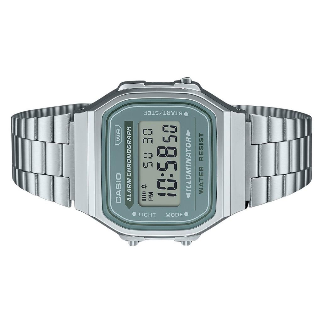 Casio Ceas de bărbați vintage digital cu brățară din oțel inoxidabil cuarț A168WA-3A