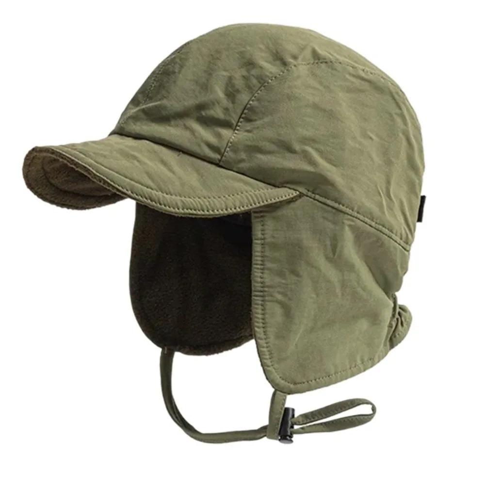 1pc Winter Warm Retro Bomber Hat for Women,outdoor Windproof Casual Solid Color Ear Protection Fleeced Pilot Cap Earflap Bonnet