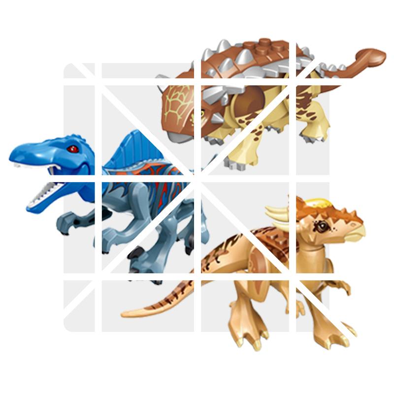 Velociraptor Triceratops Jurassic Dinosaurier Welt Indominus T-Rex Modell Zusammenbauen Pädagogische Bausteine Spielzeug für Kinder Geschenke