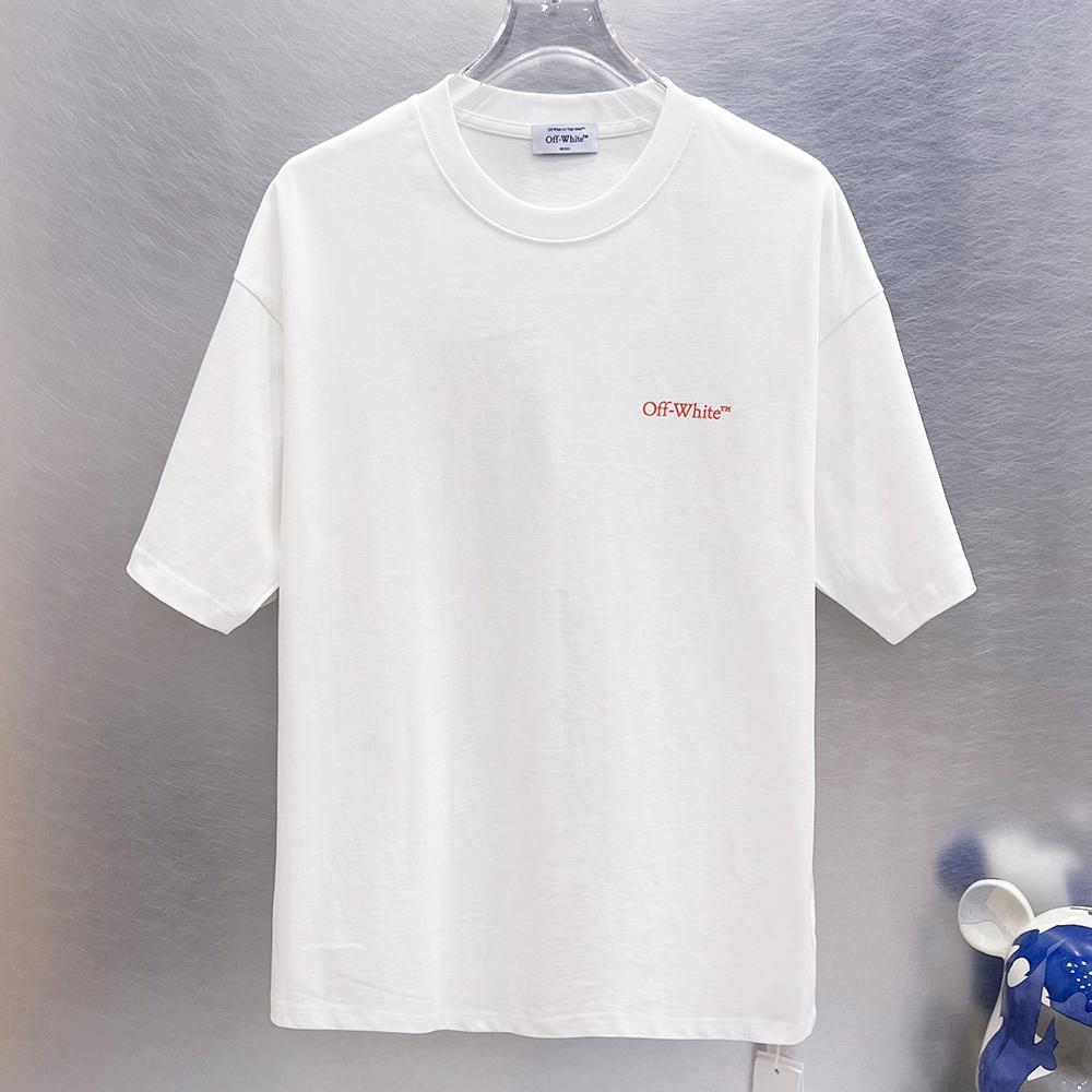 9296 Off-White Summer Men's and Women's Pure Cotton Print Oversized T-shirt Street Wear