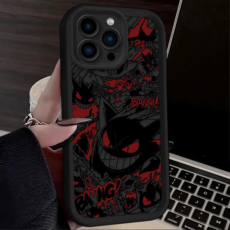 Luxury Gengar P-Pokemon Soft Case For iPhone 17 Air 16 16E 15 14 13 12 11 Pro Max X XS X S Max XR SE 2020 SE4 7 8 Silicone Cover