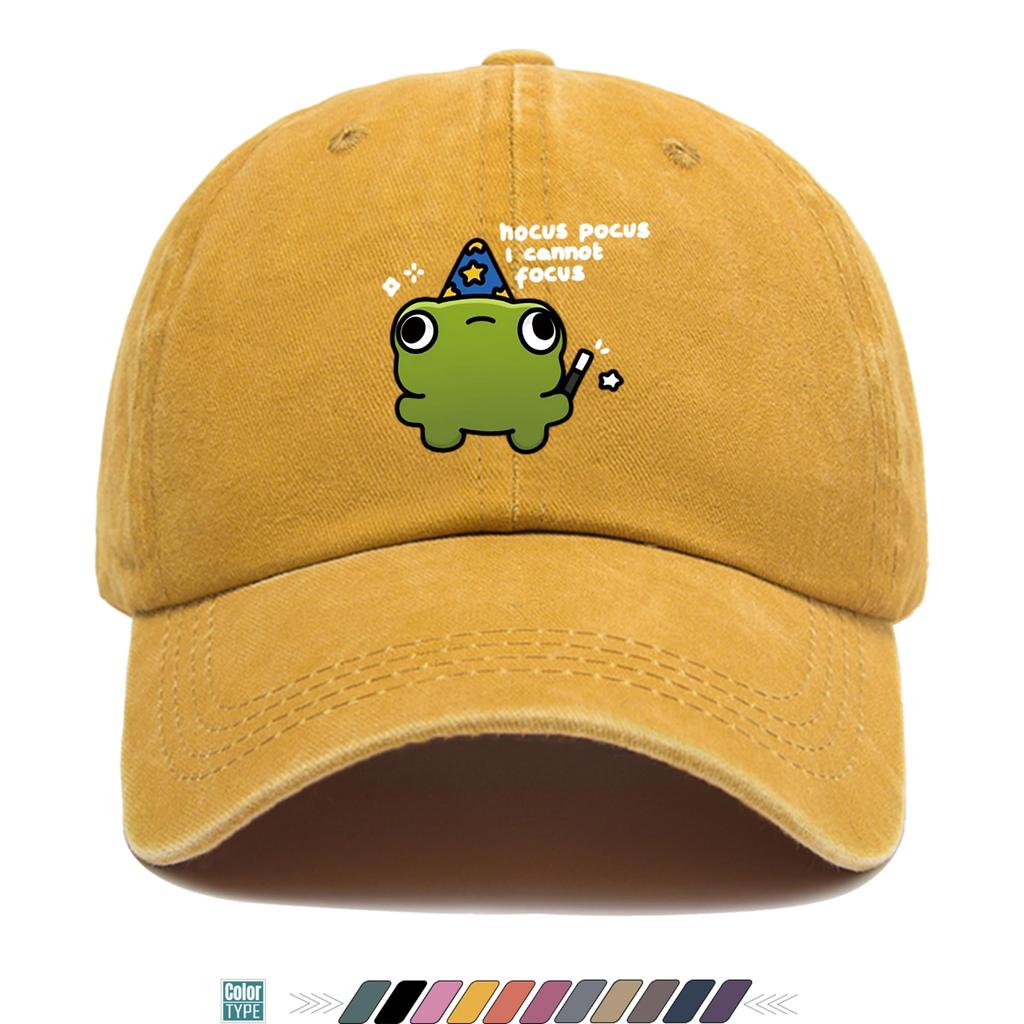 Pc Cute Funny Frog Wizard Print Baseball Cap Trucker Hat Comfortable Breathable Fashionable Beautiful Cartoon Game Black Classi
