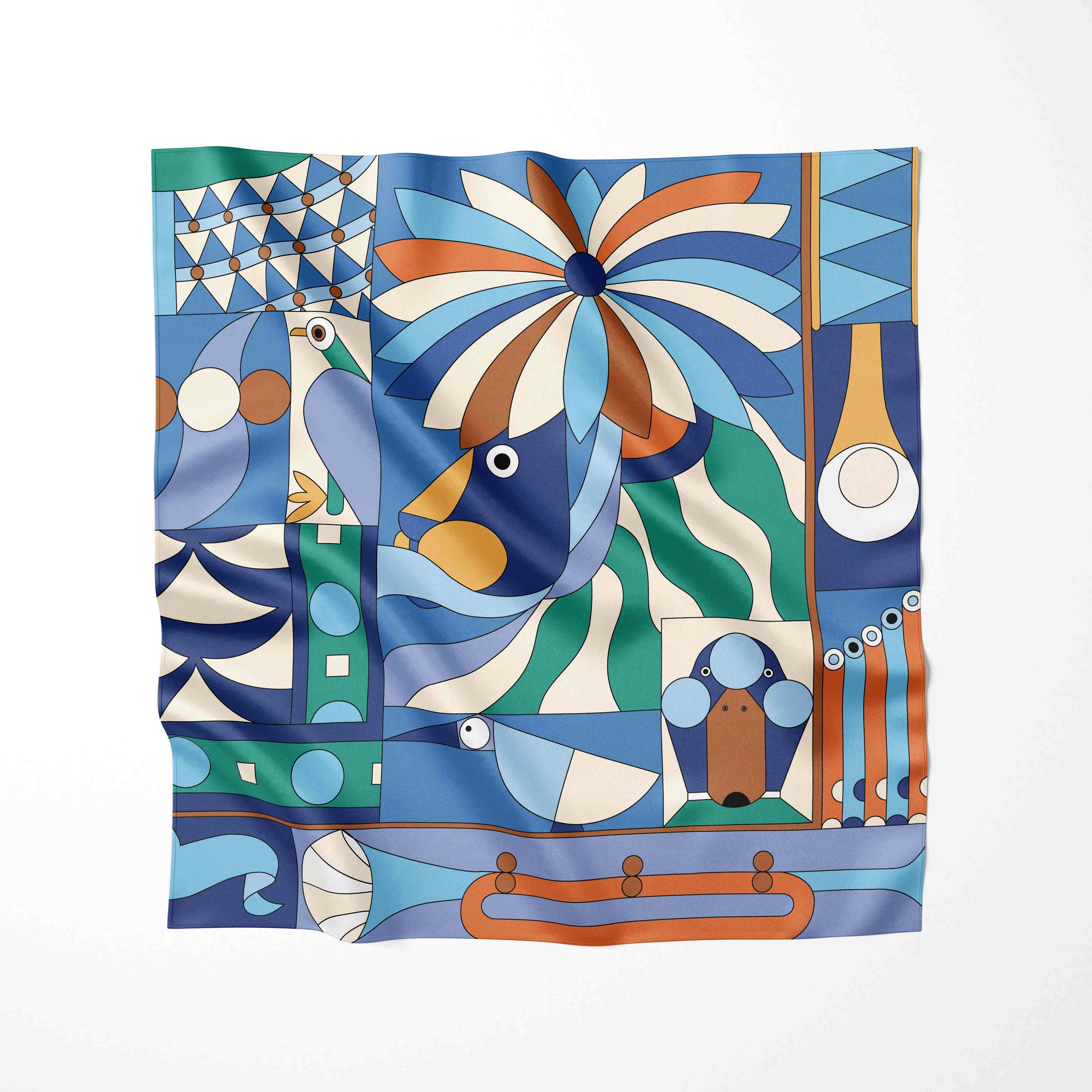 

70cm*70cm Designer Silk Scarf Women Shawl Floral Summer And Spring Print Stoles Square Bandanna Kerchief Female Foulard muffler 70CM 70CM чёрный