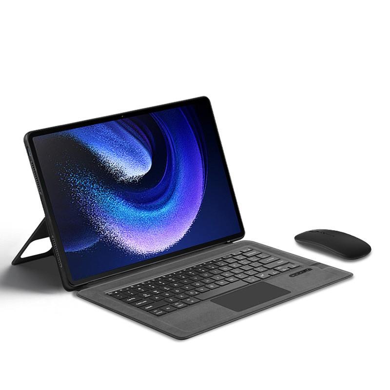 Slim Leather Case With Bluetooth Keyboard Pad 6 Max 14 Inch Tablet Stand Cover Anti-Slip Full Protection Business Style