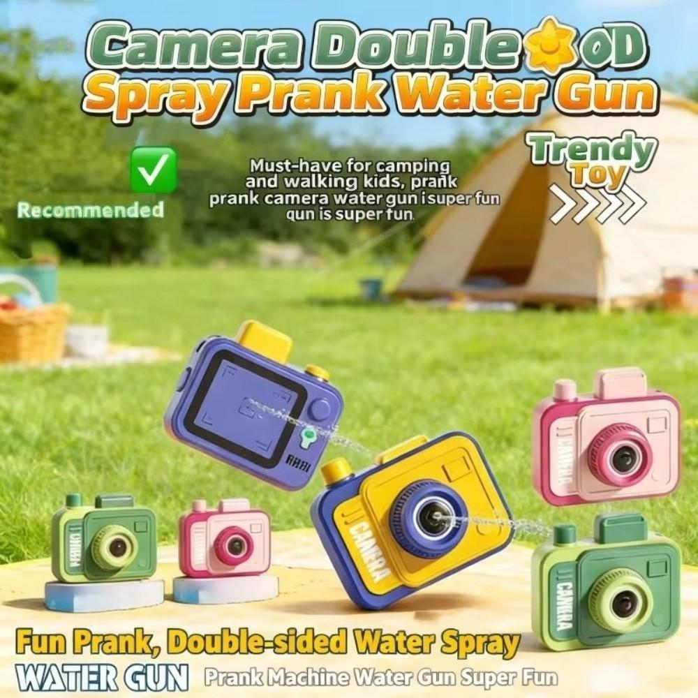 Double-sided Camera Water Blaster Front & Rear Nozzles Squirt Toy Prank Water Toy Outdoor Play