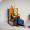 Reading Mr. Rabbit Resin Ornament Home Living Room Office Desktop Study Decoration Crafts