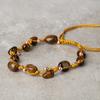Tiger Eye Natural Cut Natural Stone Macrame Bracelet