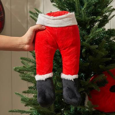 1/2PCS Santa Claus Legs Plush Door Decor Christmas Tree Decoration Santa Claus Elf Leg Tree Topper for Home Hanging Ornaments