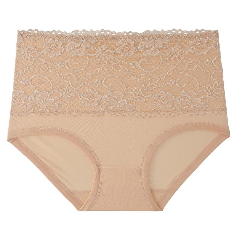 Tummy Controls High Waist Underwear for Women Lace Ladies Briefs Soft Full Coverage Panties Soft Underpants
