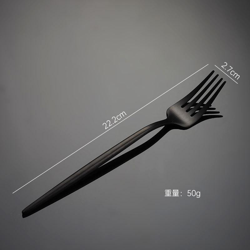 304 Stainless Steel Portuguese Knife and Fork Spoon Titanium-plated Gold Thick Western Tableware Paint Handle Wedding Gift
