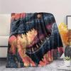 Furious Dragons  Print Flannel Blanket, High quality Comfortable for All Seasons, Home Decor, Warmth and Comfort
