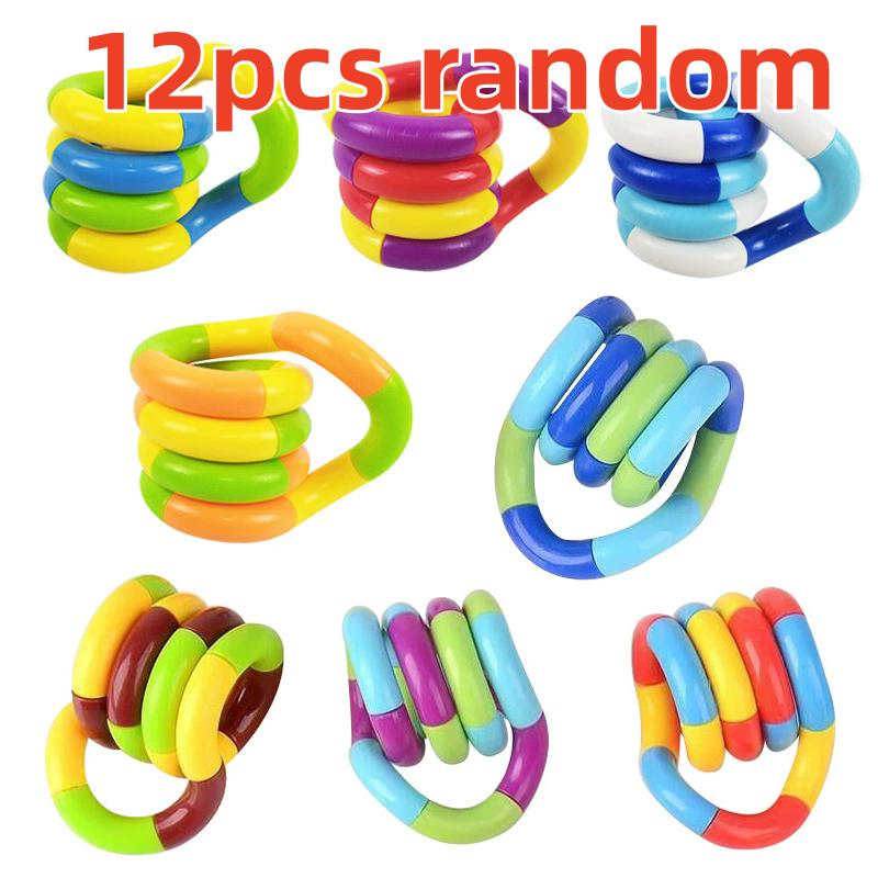 6/12Pcs Rainbow Loop Rope Twisted Fidget Toy Sensory Autism Treatment Jouet Children Adult Adhd Toys Anti Stress