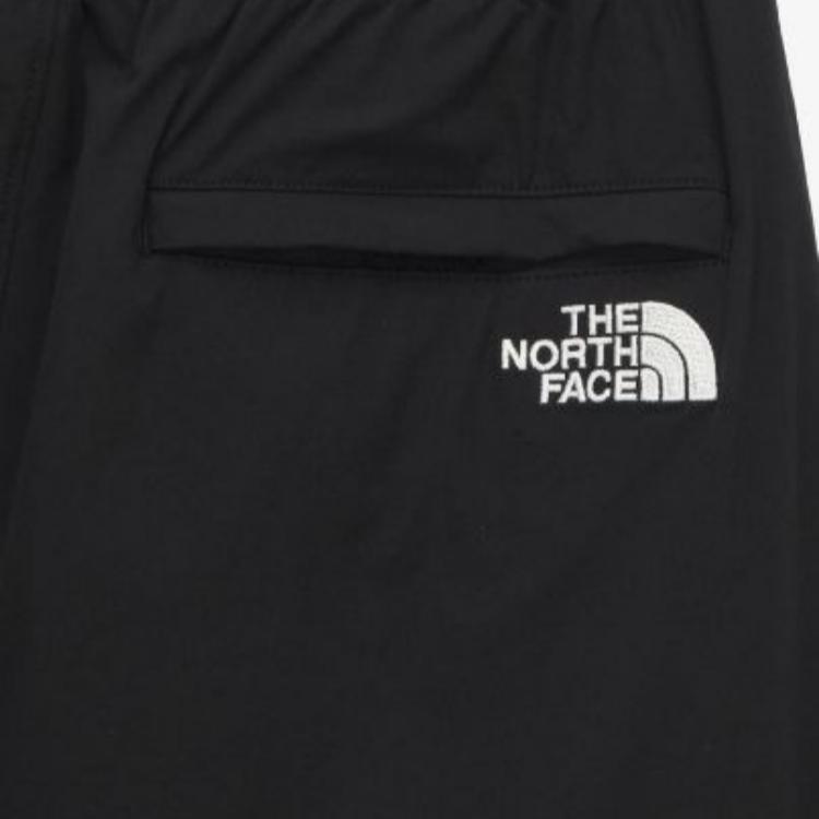 The North Face Logo Embroidered Elastic Waist Straight Leg Casual Pants Unisex pants Black NP6NQ06J