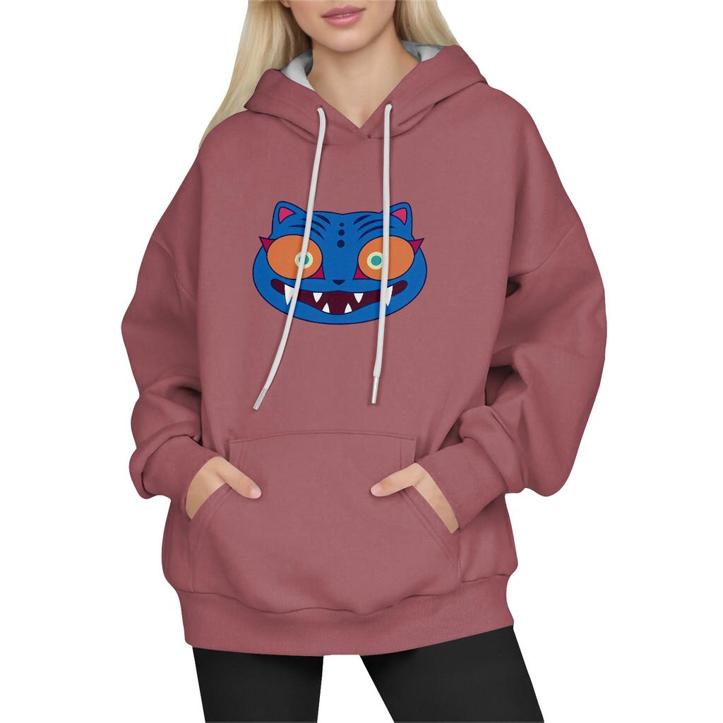 Women's Fashion Long-Sleeve Pullover Hoodie with Fun Movie-Inspired Prints