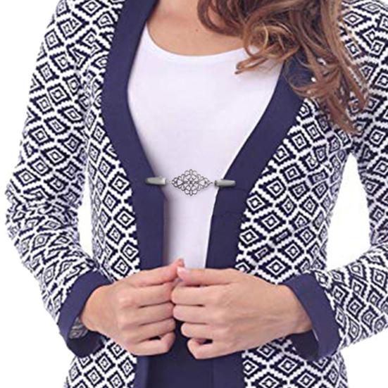 Kragenclip, robust, rostbeständig, Antikmuster, Vintage-Kragenclip für Pullover