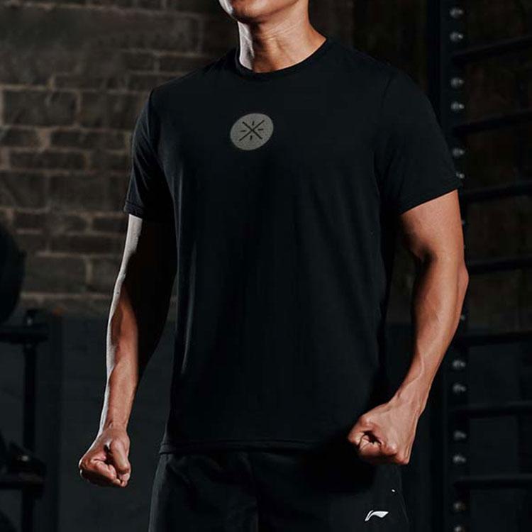 Li-Ning Wade Series Sports Training Quick-Dry Breathable Crew Neck T-Shirt Men Tops Basic-Black AHSQ361-1