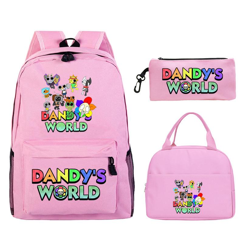 Dandy's World Game Merchandise Printed Children's School Bag Set Teen Backpack Three-piece Set