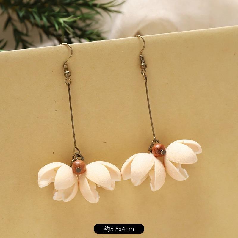 Retro Handmade Plant Fruit Earrings Pine Cone Literature and Art Chinese Medicine Dried Fruit Niche Creative Earrings Women