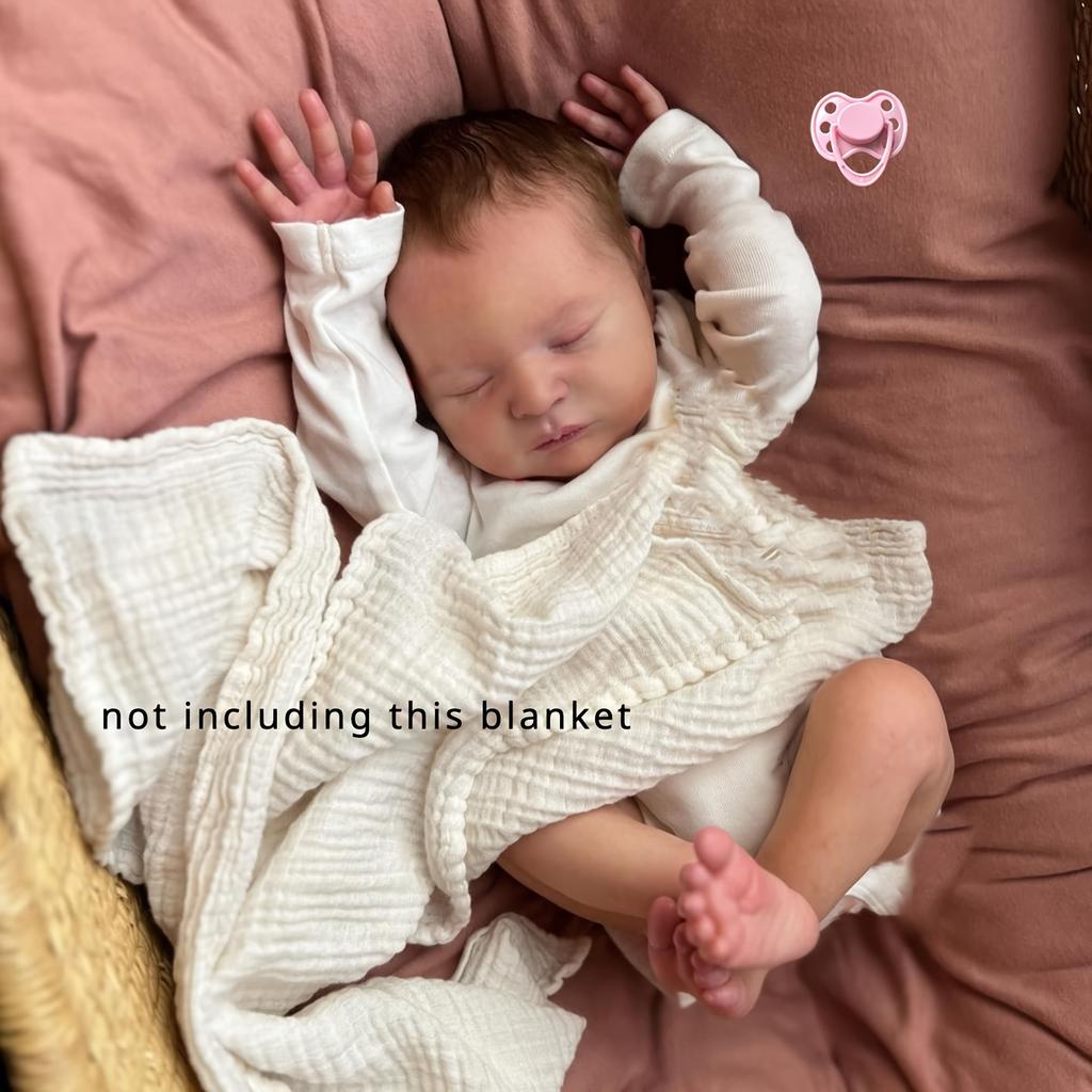 BZDOLL 50 CM Soft Vinyl Asleep Reborn Baby Art Doll Toy for Girl 20 Inch 3D Skin with Visible Veins Like Real Birthday Gift for Girl