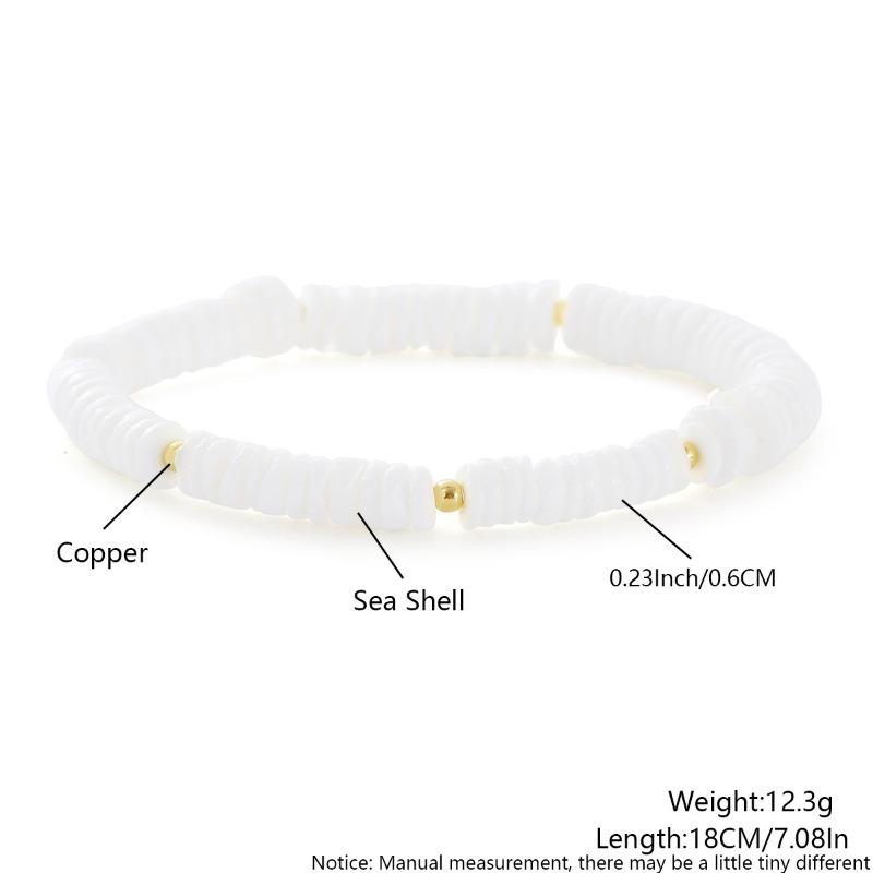 Meier 18k Copper Plated Beaded Elastic Bracelet Imitation Pearl Multi-layered Beaded Bracelet Easiest for Match