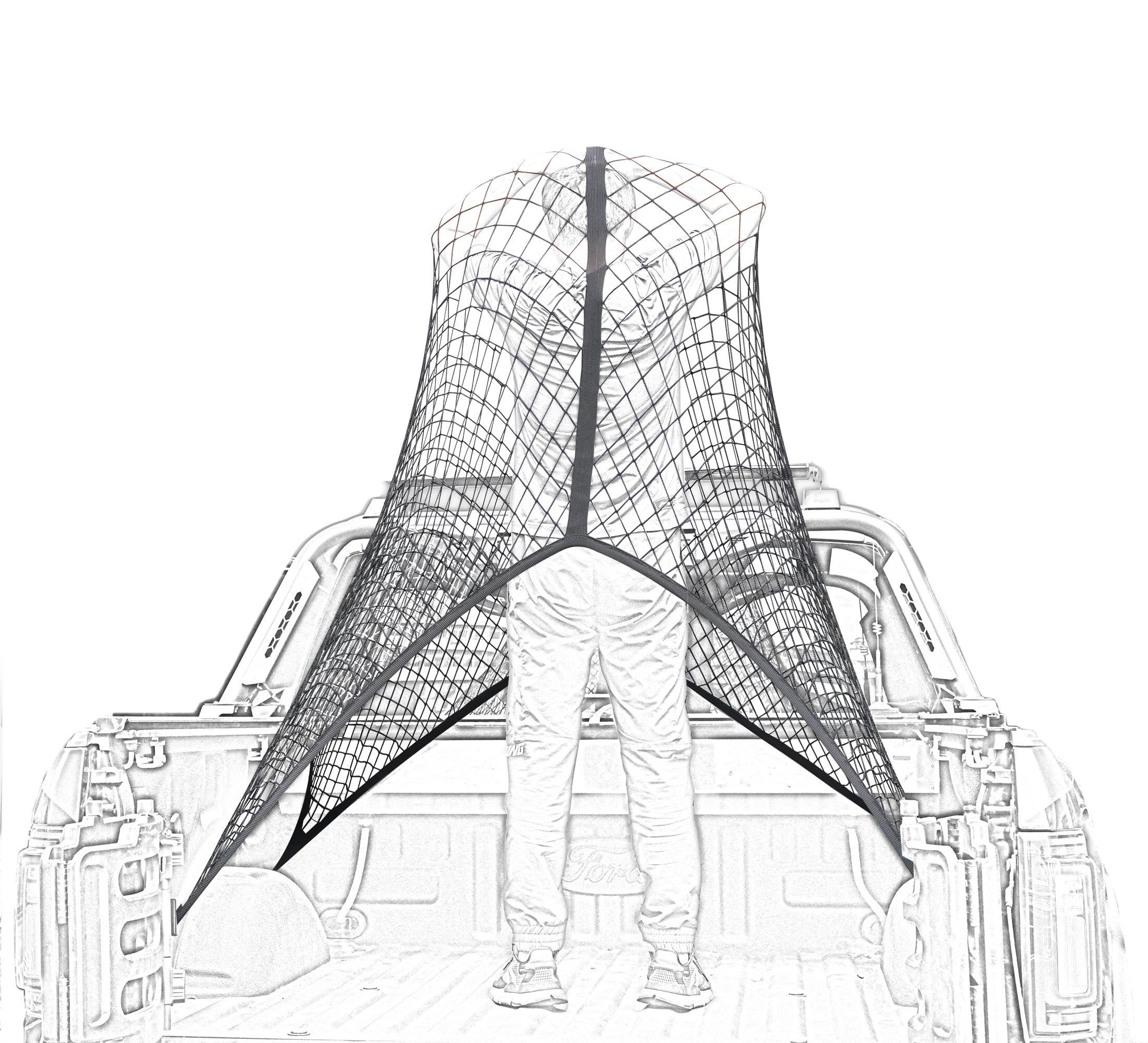 

SENYAZON High Elasticity Cargo Simple Truck Bed Cargo Mesh Ideal for Everyday Light Duty Stretching from to Net, Organizer, Trucks, 4 x4 7 (1 Layer) чёрный