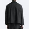 Zara Short Collar Casual Long Sleeve Trench Coat Men Coats Black 0706510-800