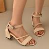 Fashion Women's High-heeled Sandals 2025 New Summer Fashion Elegant Low-cut One-word Buckle Design Open-toed High Heels Zapatos De Mujer