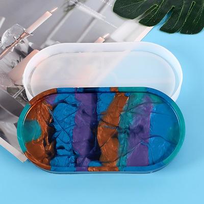 Silicon Mould Oval Silicone Mold for Coaster Molds Uv Resin DIY Clay Epoxy Resin Craft Cake Holder Resin Tray Coaster Mold