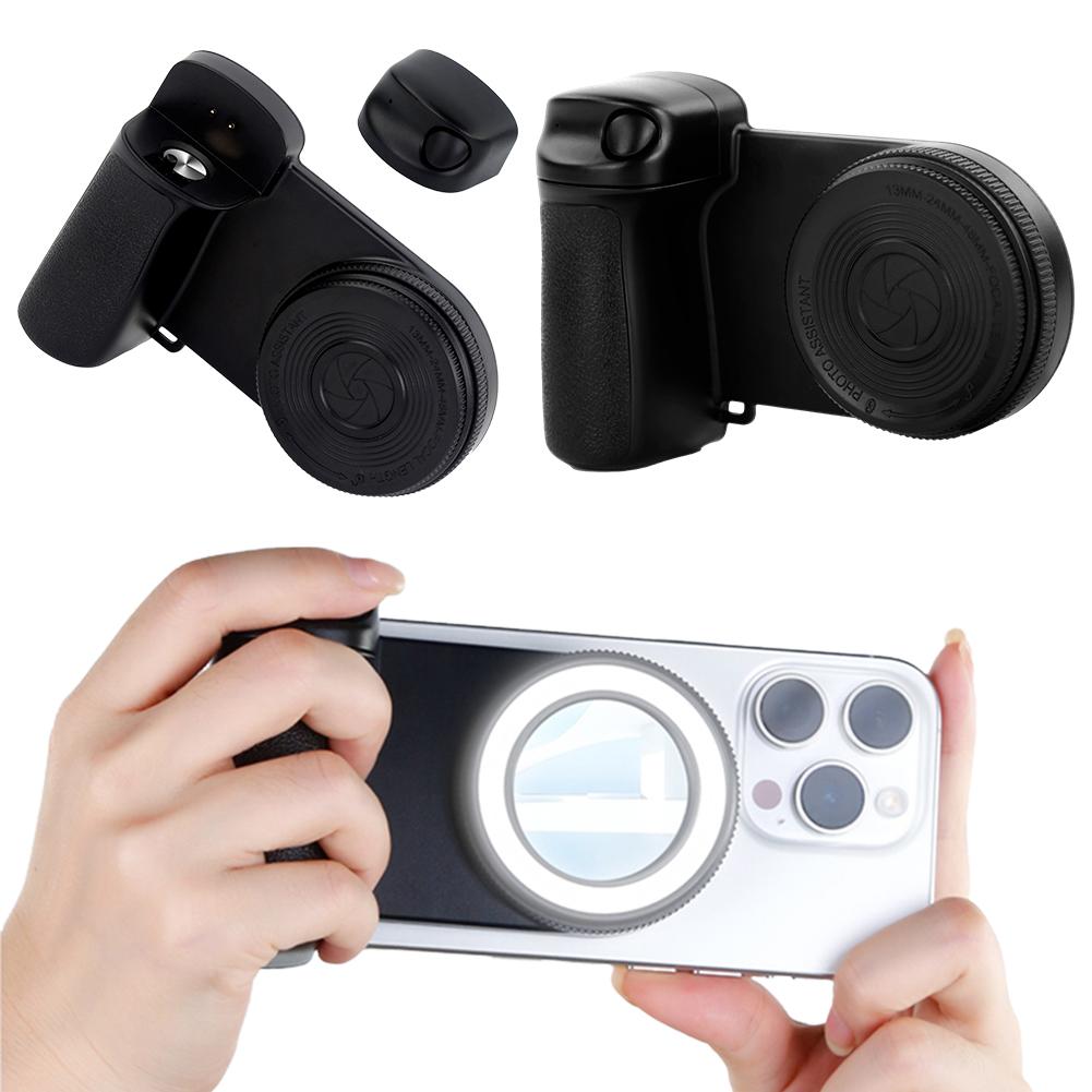For Magsafe Magnetic Bluetooth-Compatible Shutter Camera Photo Stabilizer with Fill Light & Reflective Mirror for Android iPhone
