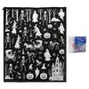 Cozy Warm Throw for Sofa Halloween DIY Coloring Blanket with 24 Markers, Washable Blanket, Color Art Therapy Relaxation Your Own Spooky Pattern
