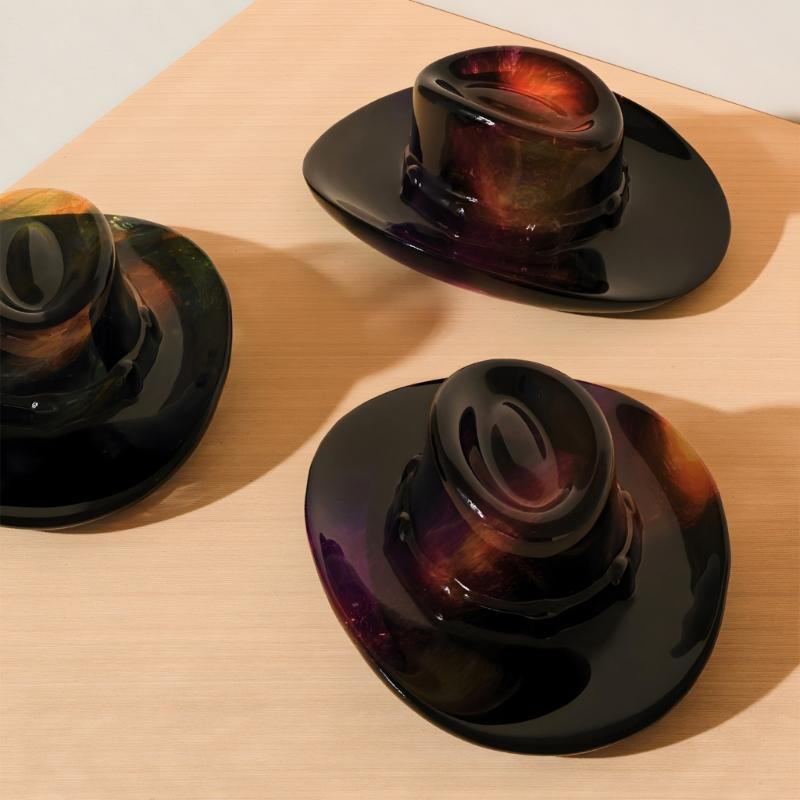 Stampo in Silicone Atossico per Cappello da Cowboy Fatto a Mano, Piattini per Gioielli e Decorazioni da Tavolo, Stampo per Cioccolato, Fondant e Resine