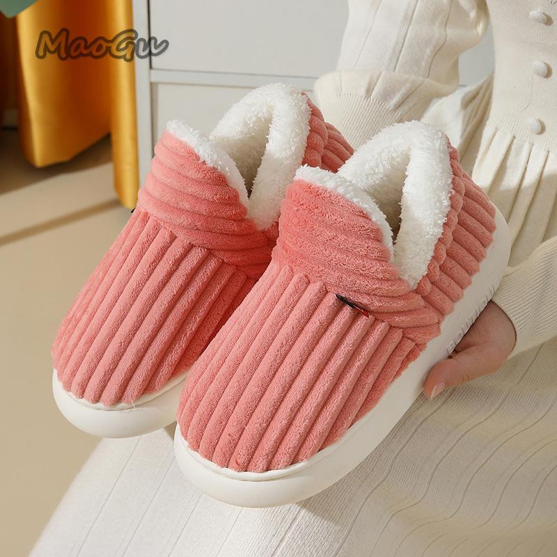 Cozy Plush Shoes for Women Men Home Cotton Slippers Comfortable Indoor Slip on Fuzzy Ankle Shoes Thick Bottom Pantuflas Mujer