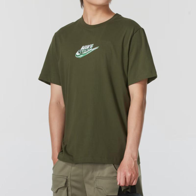 Nike Letter Logo Printed Casual Quick-Dry Breathable Short Sleeve T-Shirt Men Tops Green FZ5398-325