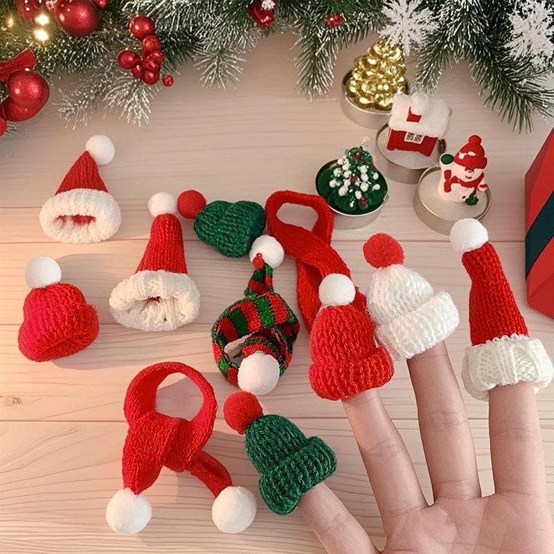 Christmas Hat Cute Mini Red Woolen Hat Hairpin Hair Accessories Wine Bottle Hat Christmas Dress Decoration