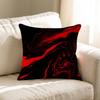 Federa per Cuscino Decorativa da Divano per Soggiorno Casa Decorazione Personalizzata Ripple Art Nero Rosso