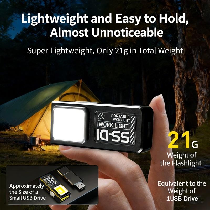 Mini Super Bright Work Light Portable Multi-Function COB LED Light Night Walking Lamps with Warning Inspection & Emergency Use