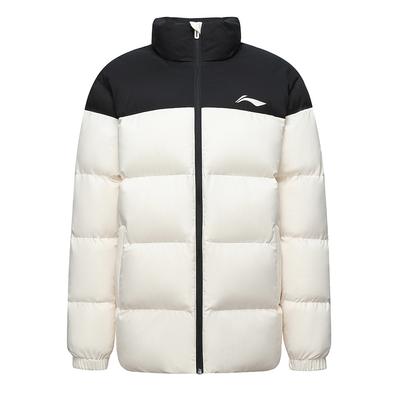 Veste en coton à manches longues, col montant chaud, confortable et polyvalente, veste unisexe, noir blanc AJMV299-2