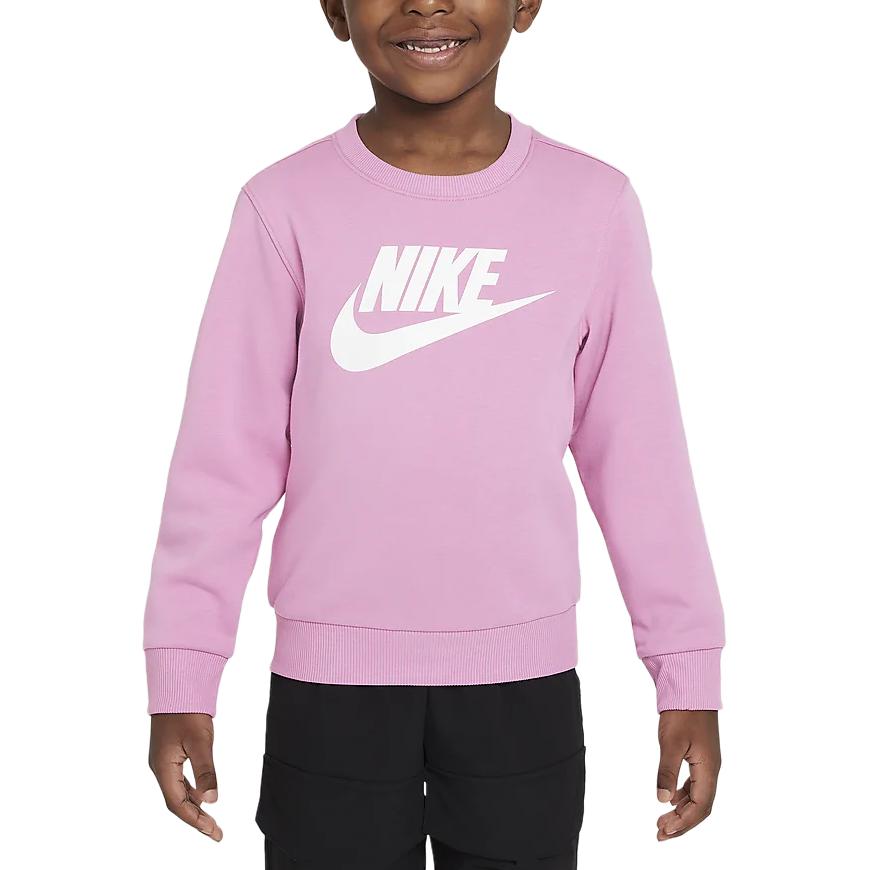 

Nike Sweatshirt Club Brand Logo Letter Fleece Lined Crew Neck Mysterious Flamingo Red Children Aged 3 7 Years Old IB2553-646 6