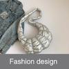 Women Solid Color PU Leather Shoulder Crossbody Bag Pleated Padded Handbag Purse